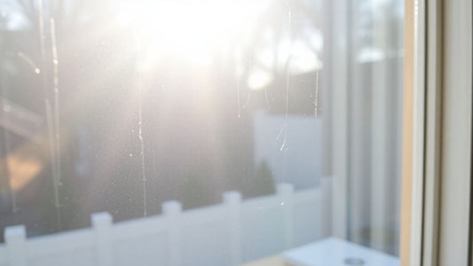 Sparkling clean window with a reflective surface.