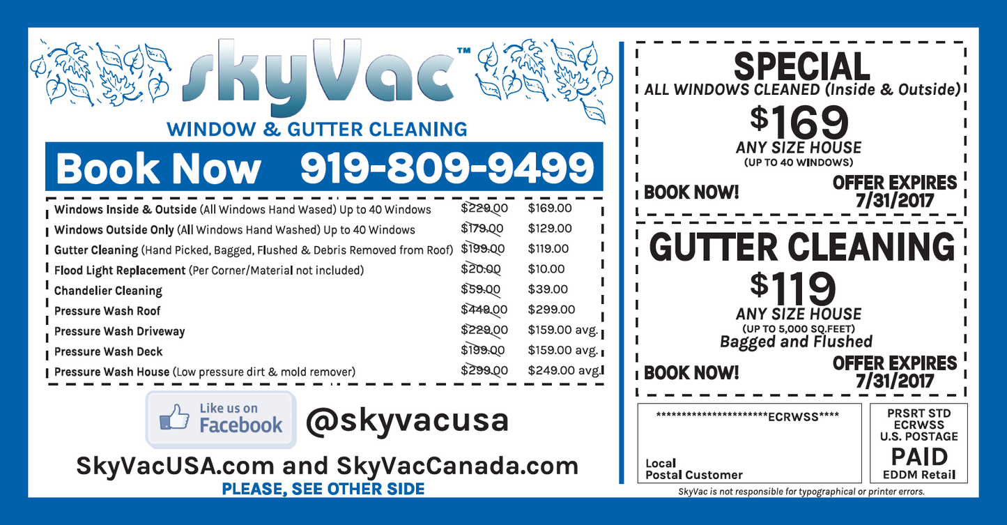 SkyVac®️ Mailer Summer Sale
