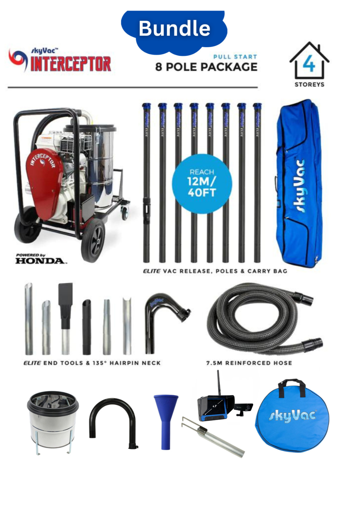 SkyVac Interceptor Most Popular Bundle with Real Time Camera