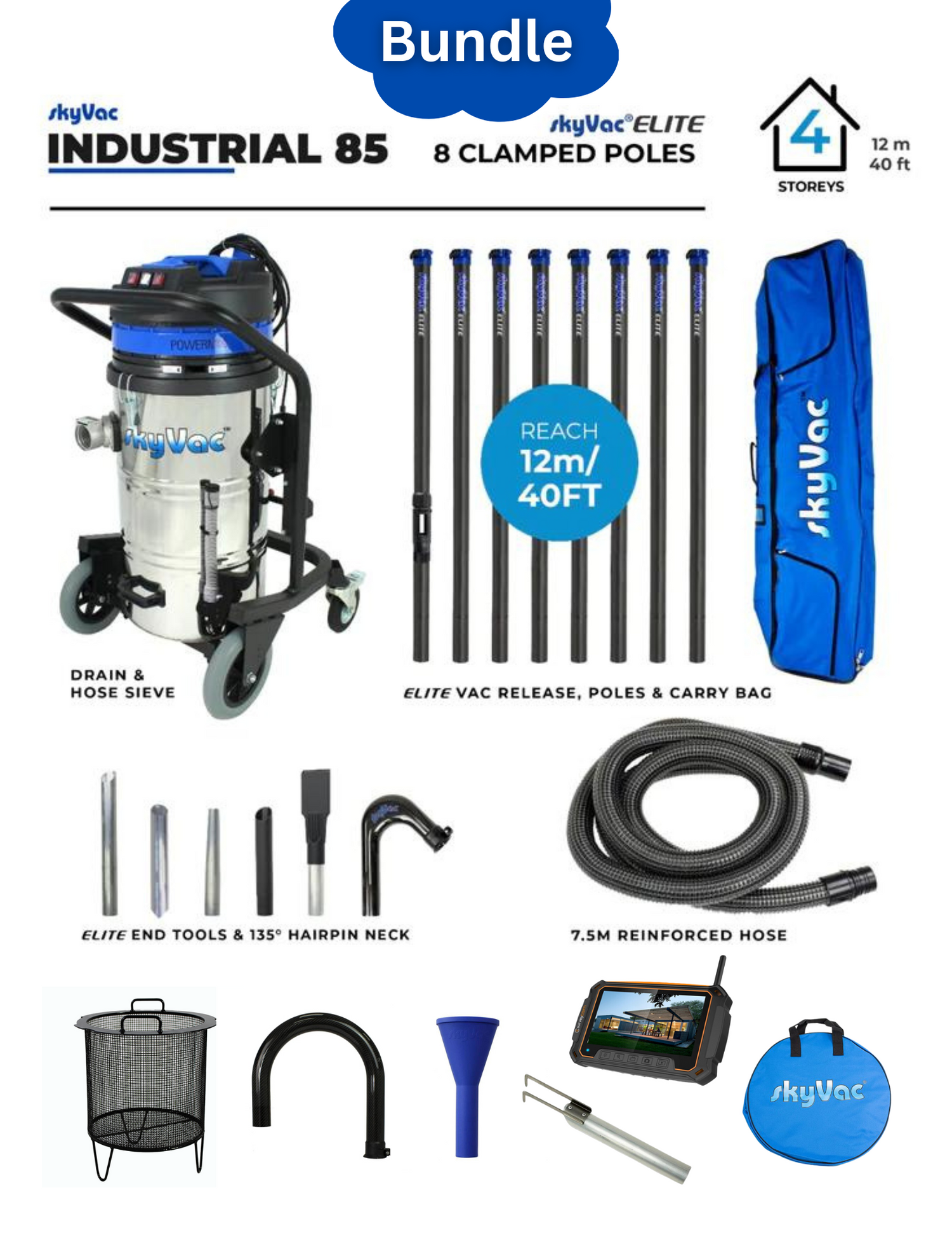 SkyVac 85 Elite Popular Bundle with SurveyCam